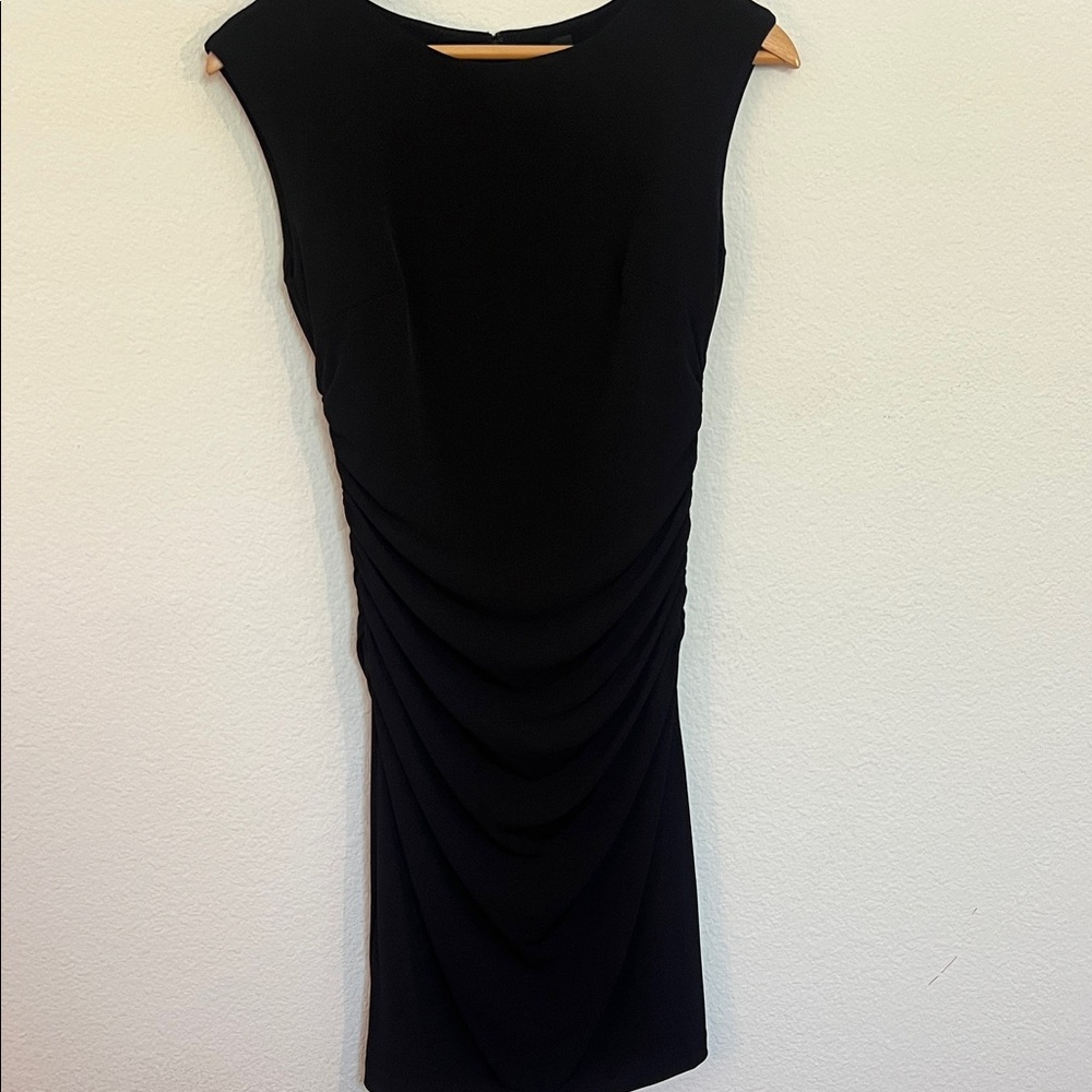 Ann Taylor Black Ruched Sheath Dress – Size 0P new without tags